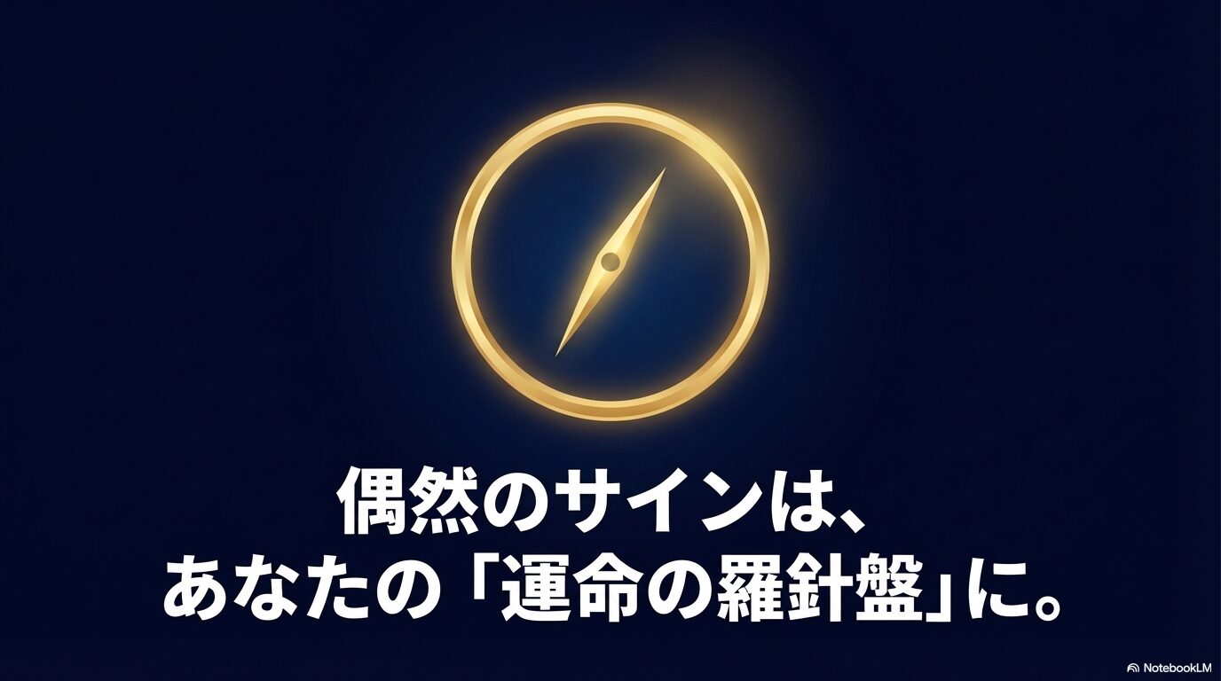 偶然のサインはあなたの運命の羅針盤になるというメッセージ。