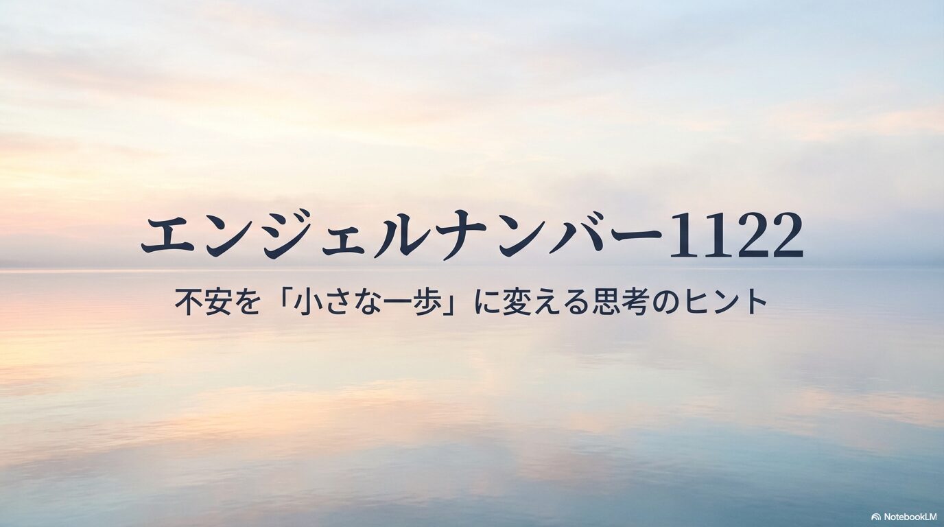 エンジェルナンバー1122 不安を小さな一歩に変える思考のヒントの表紙スライド