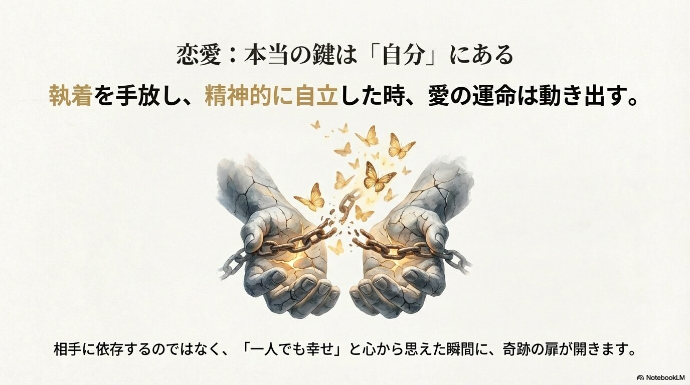 恋愛と復縁の鍵：相手への依存を手放し、一人でも幸せを感じる自立の重要性