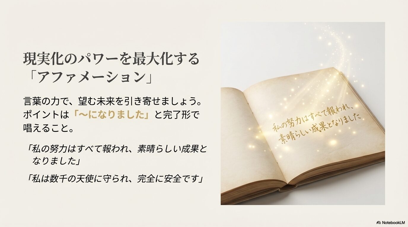 444の現実化パワーを高める「〜なりました」という完了形のアファメーション