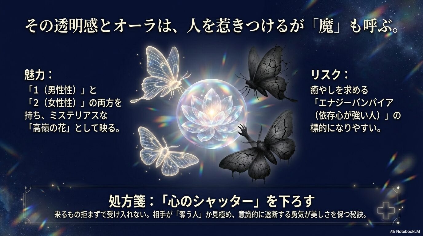 数秘11のミステリアスな魅力と、エナジーバンパイアを引き寄せてしまうリスクへの対処法