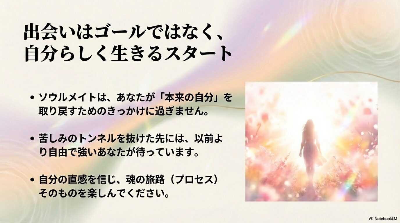 ソウルメイトとの出会いをきっかけに本来の自分を取り戻すプロセスについての解説