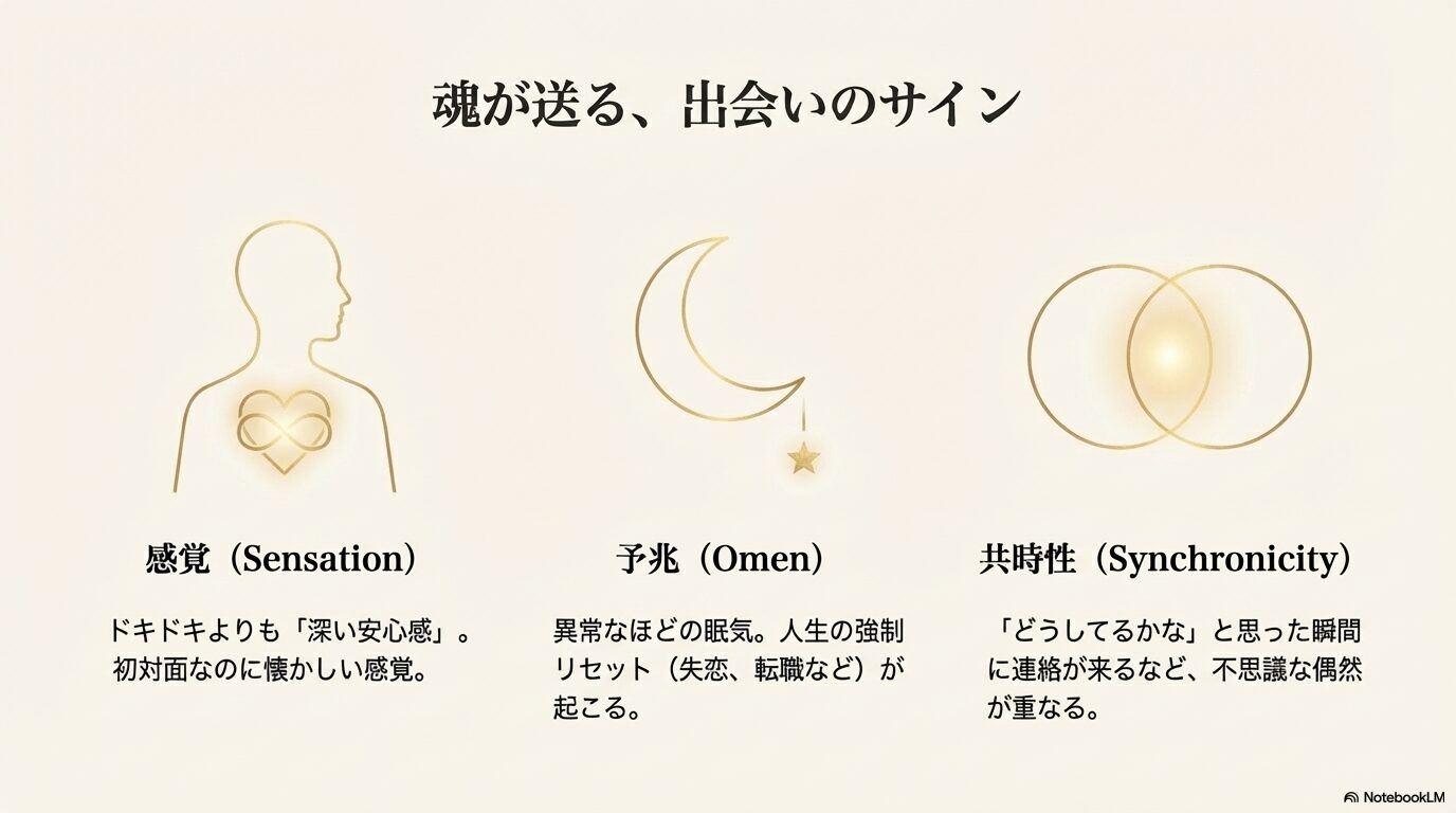 運命の人と出会う前兆（深い安心感・異常な眠気・シンクロニシティ）のチェックリスト