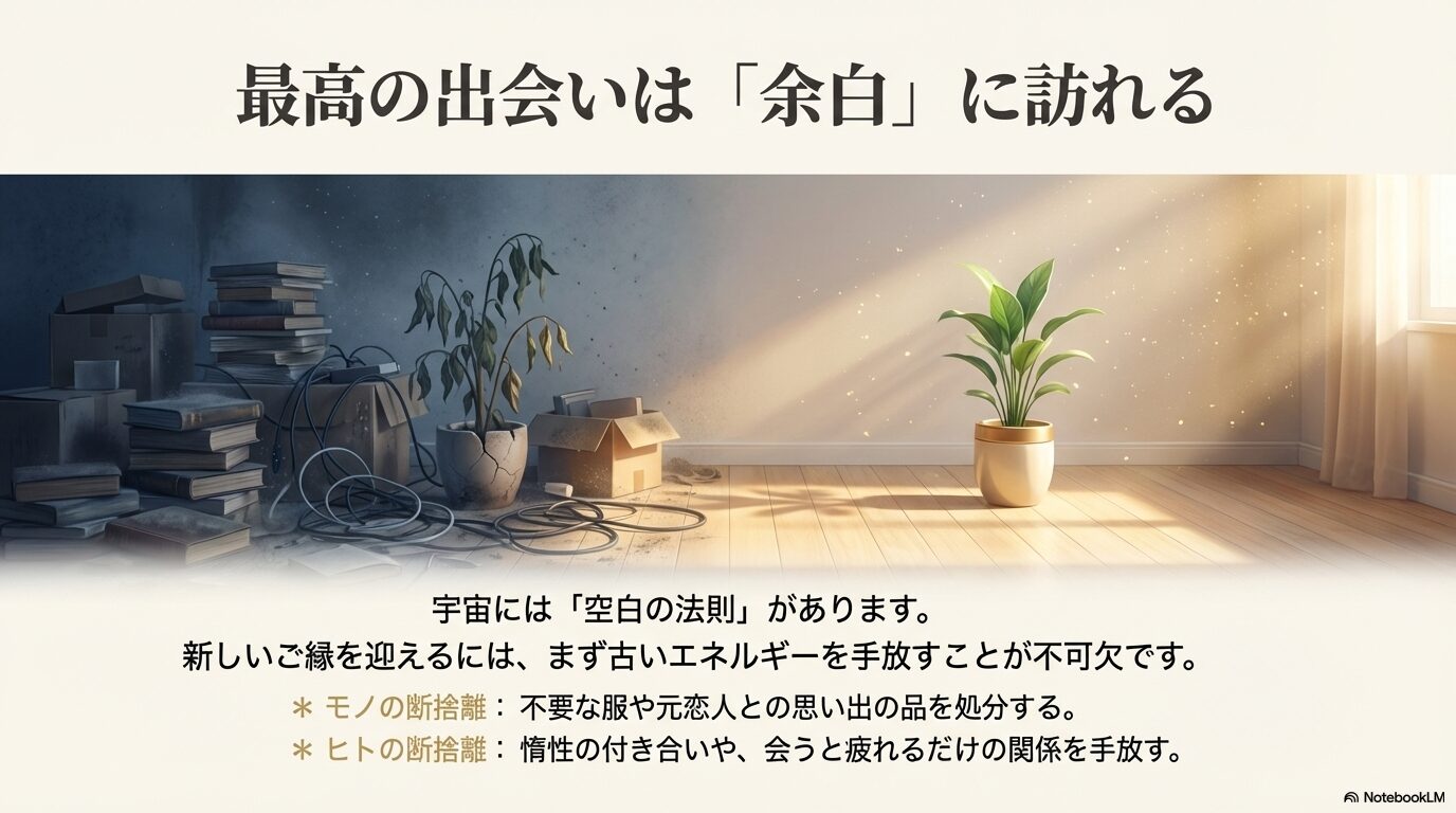 最高の出会いは余白に訪れる。モノとヒトの断捨離で新しいご縁を迎える準備