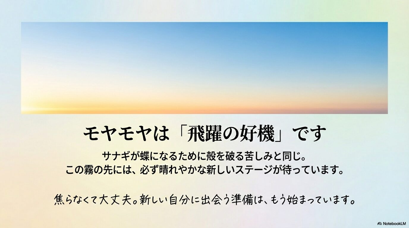 モヤモヤはサナギが蝶になるための苦しみであり新しいステージへの飛躍の好機