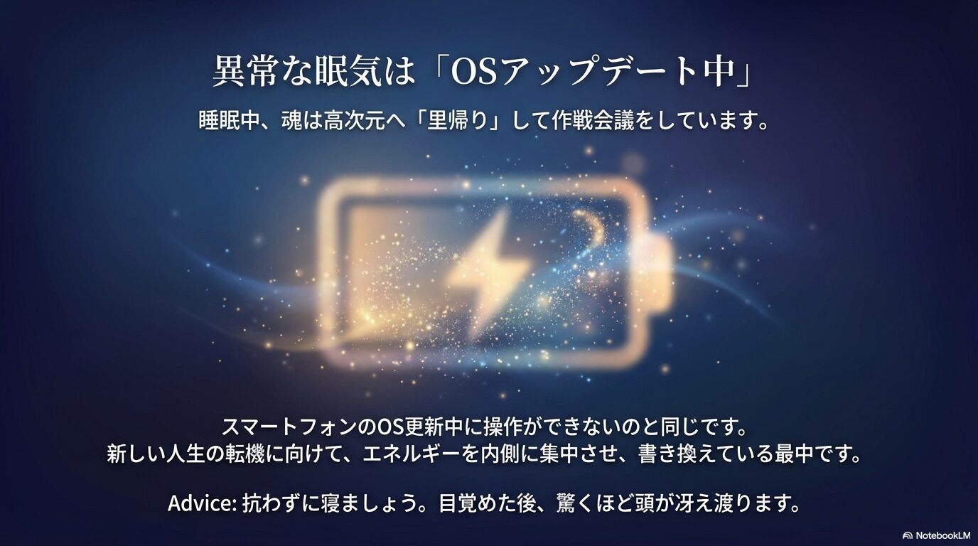 睡眠中に魂が高次元へ里帰りしてエネルギー調整を行うOSアップデート期間