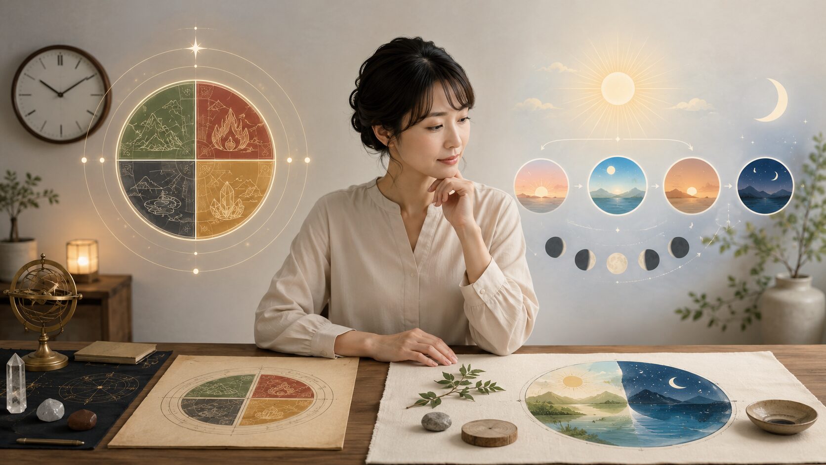 出生時間を使う四柱推命と自然のリズムを重視する算命学の違い